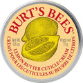 Burt's Bees Lemon Butter Cuticle Cream front view of the circular yellow tin showcasing the classic natural packaging.