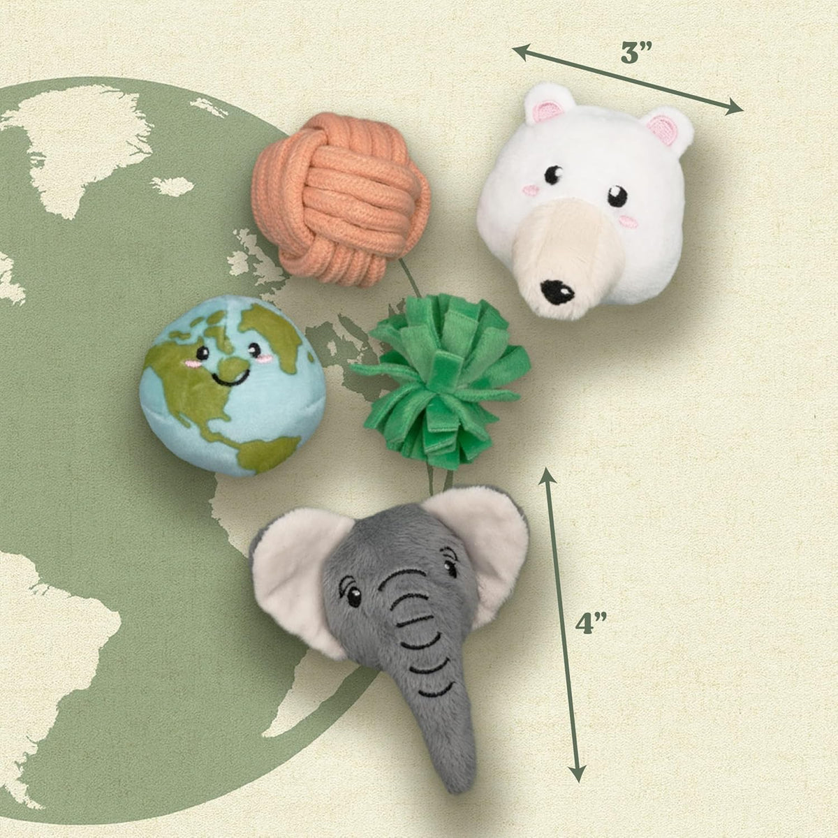 Planet shaped eco friendly interactive pet chew toy detail view