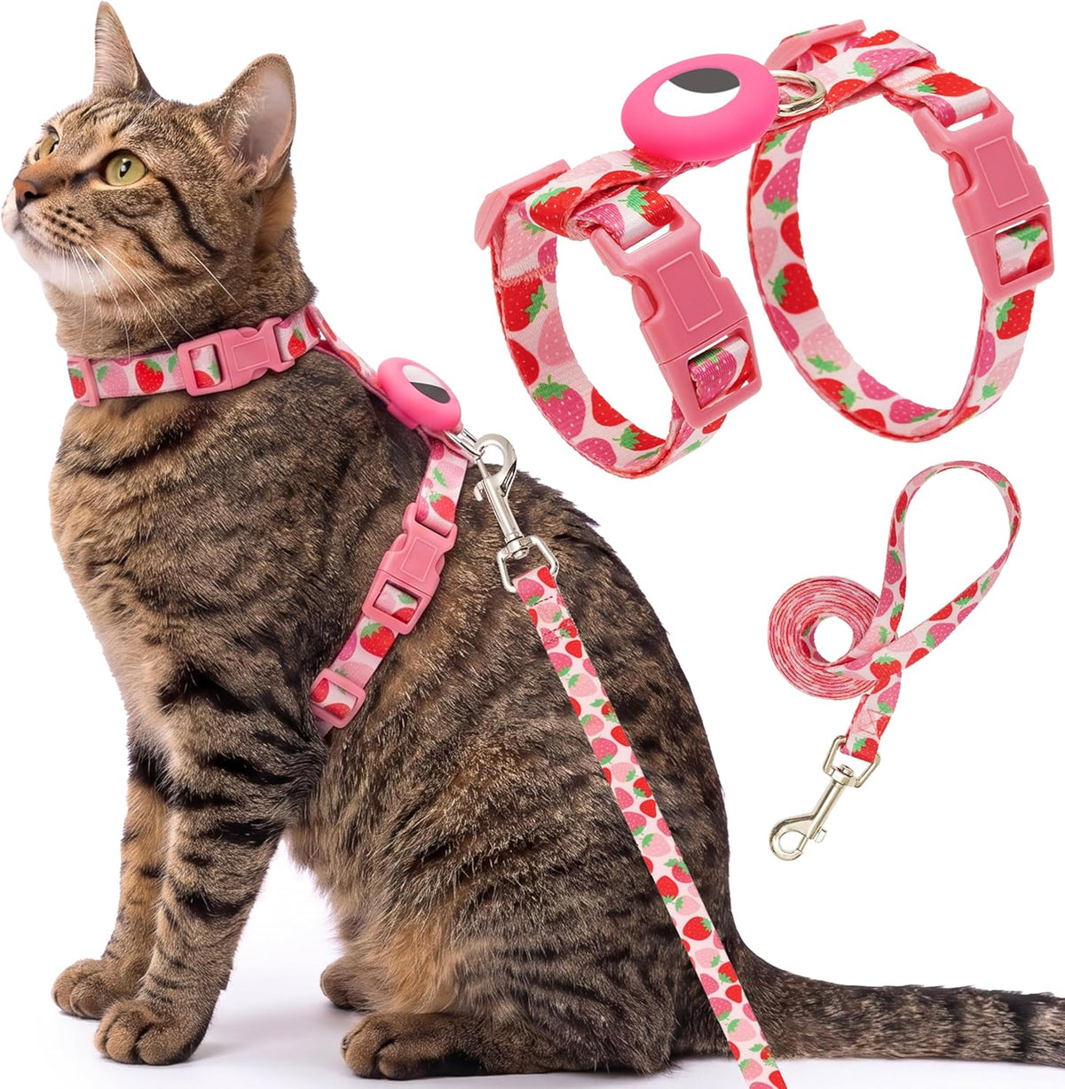 Secure tracking pocket on the back of the cute tribal print pet harness