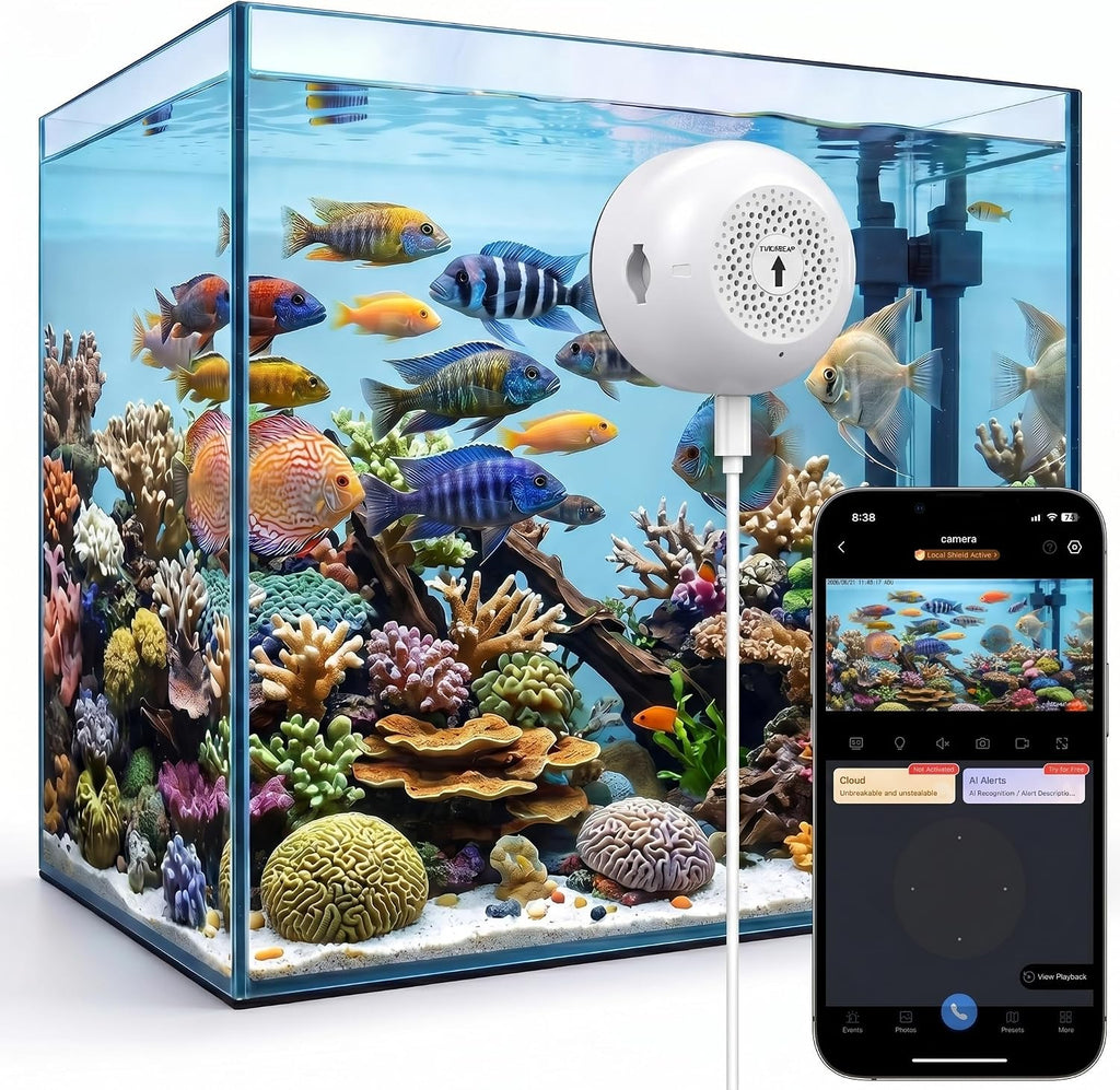 Noonkey 3MP 2K Pet Camera for Aquarium, Reptile & Bird Feeder, No Drill Window Security Camera, 5GHz/2.4GHz WiFi, Color Night Vision, 24/7 Recording, Human Detection & Alarm, 2-Way Audio, Work w/Alexa - Image 9