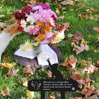 Side view of the durable wrought iron double stakes on the pet loss sympathy marker
