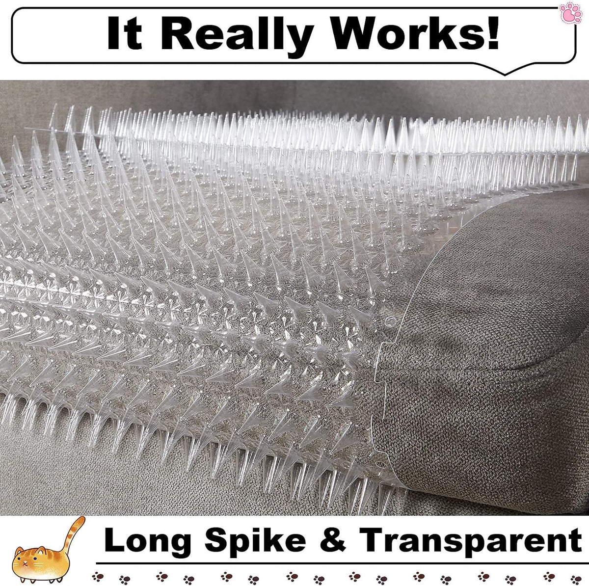 Nuanchu clear plastic spike mats for home garden protection