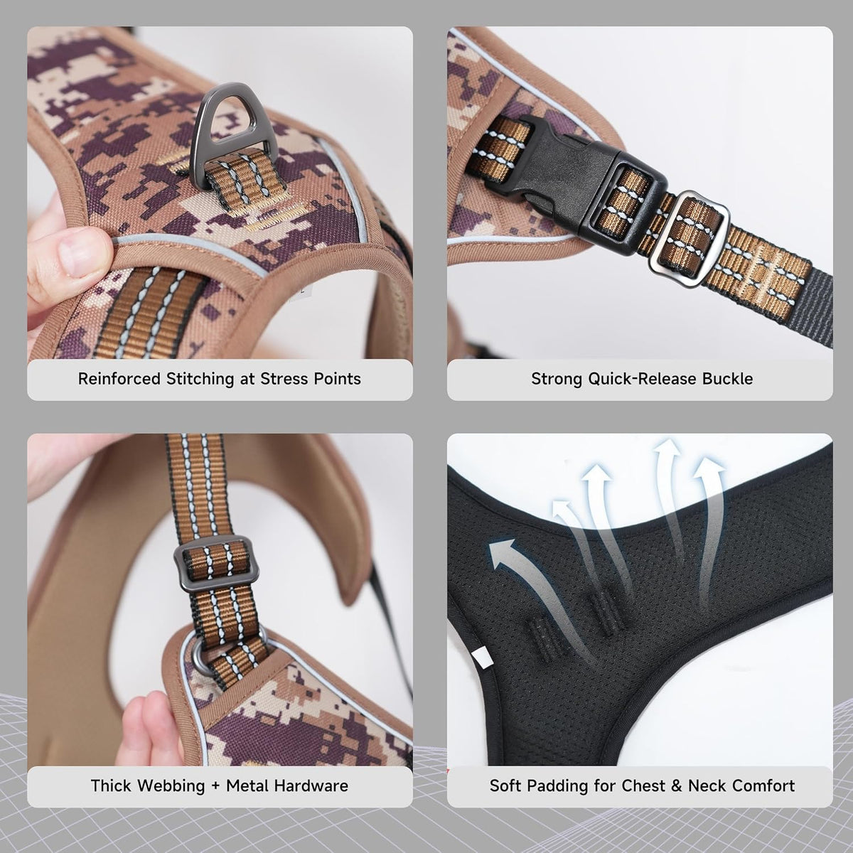 Close up of reinforced handle on Lulupet dog harness