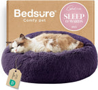 Bedsure Calming Dog Bed Medium Size Dog - Donut Washable Medium Pet Bed, 30 inches Anti-Slip Round Fluffy Plush Faux Fur Cat Bed, Fits up to 45 lbs Pets, Camel - Image 15