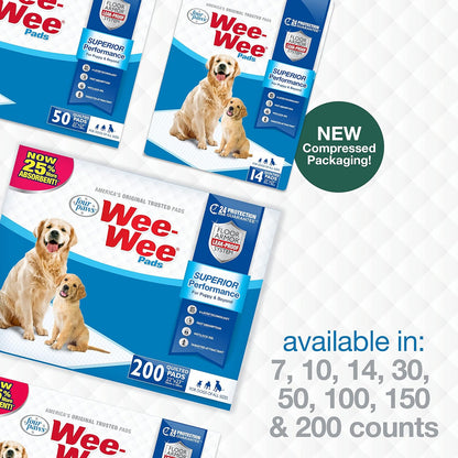 Four Paws Wee-Wee Superior Performance Unscented Puppy Pee Pads for Dogs & Puppies, Quilted Leak-Proof Dog Housebreaking Potty Training Floor Protection, Pet Supplies, 22" x 23", 200 Count - Image 9
