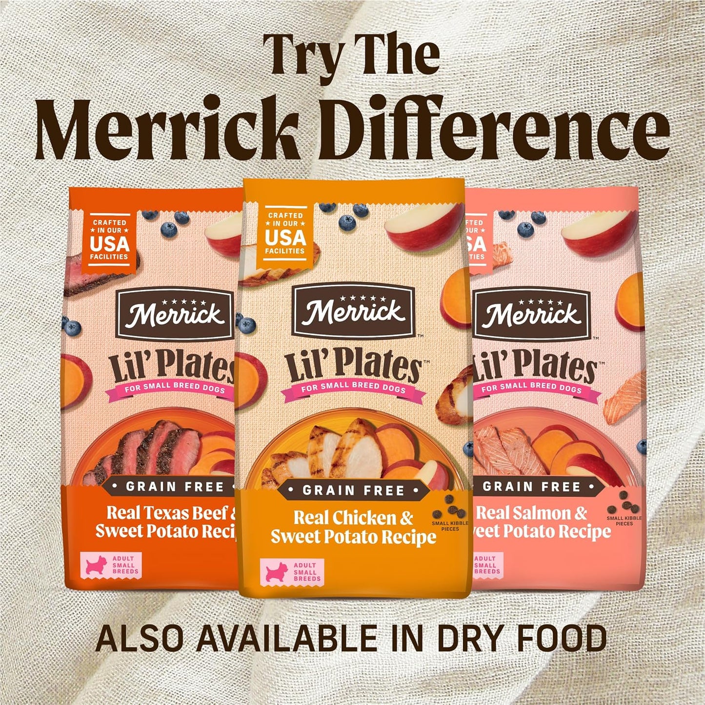 Merrick Lil' Plates Grain Free Dinner Duos Soft Natural Wet Small Dog Food Variety Pack, Beef and Chicken - (Pack of 12) 3.5 lb. Tubs - Image 11