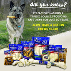 Six pack premium imported American beefhide treats for domestic dogs
