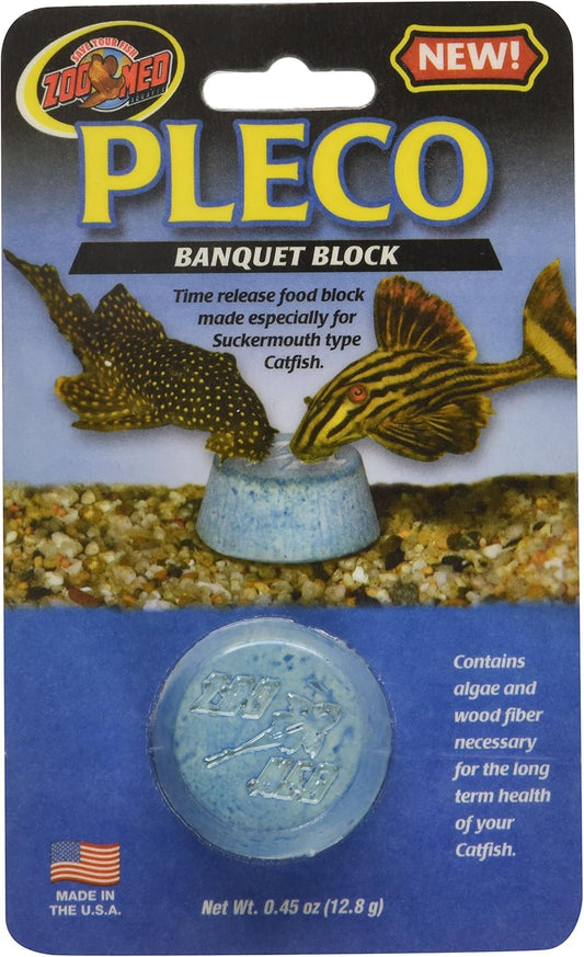Zoo Med Pleco Banquet Block front packaging view imported catfish food