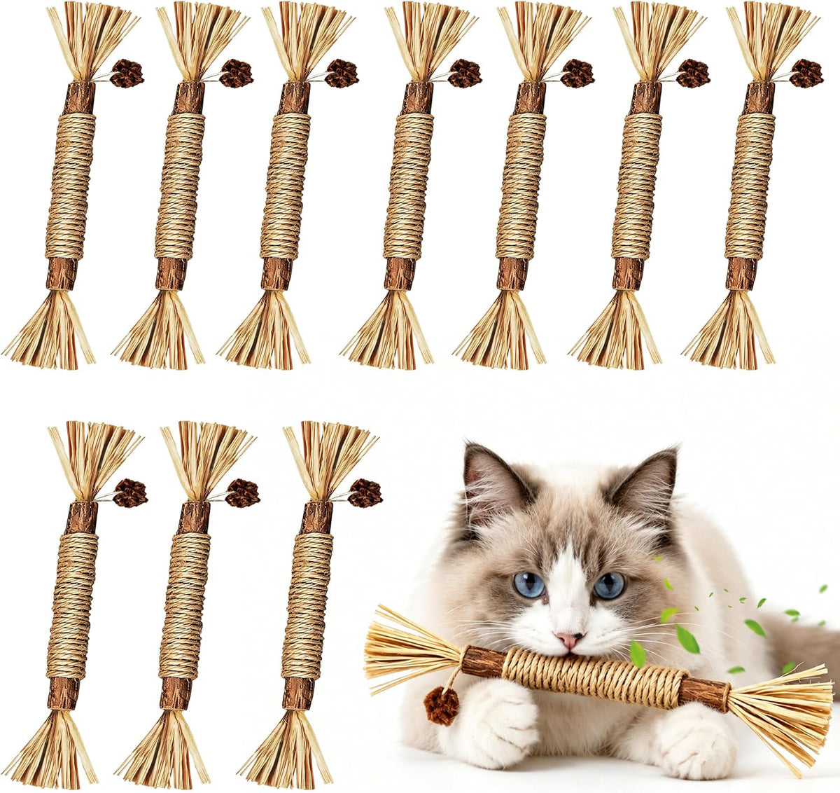BAWAN Silvervine Sticks Cat Chew Toys for Indoor Cats Dental Care Teeth Cleaning, Natural Kitten & Cat Teething Toys for Health, Cat Chew Stick Suitable for All Breeds of Aggressive Chewers Cat - Image 10