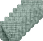 Looxii muslin burp cloths 6 pack dark green front view