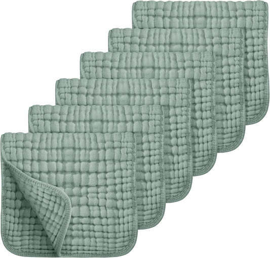 Looxii muslin burp cloths 6 pack dark green front view
