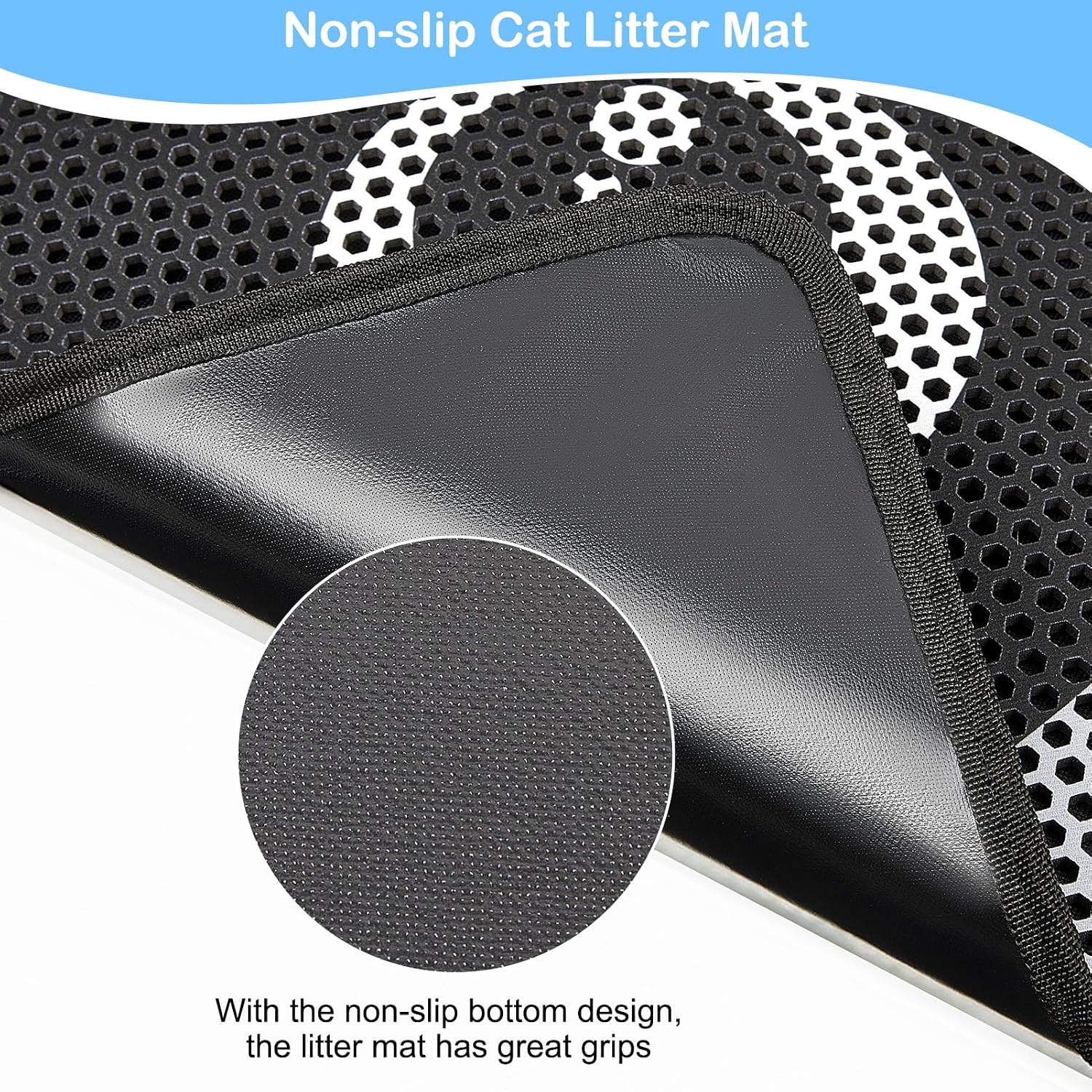 Bienbee 46 by 27 inches jumbo cat mat protecting hardwood floors from scatter and tracking