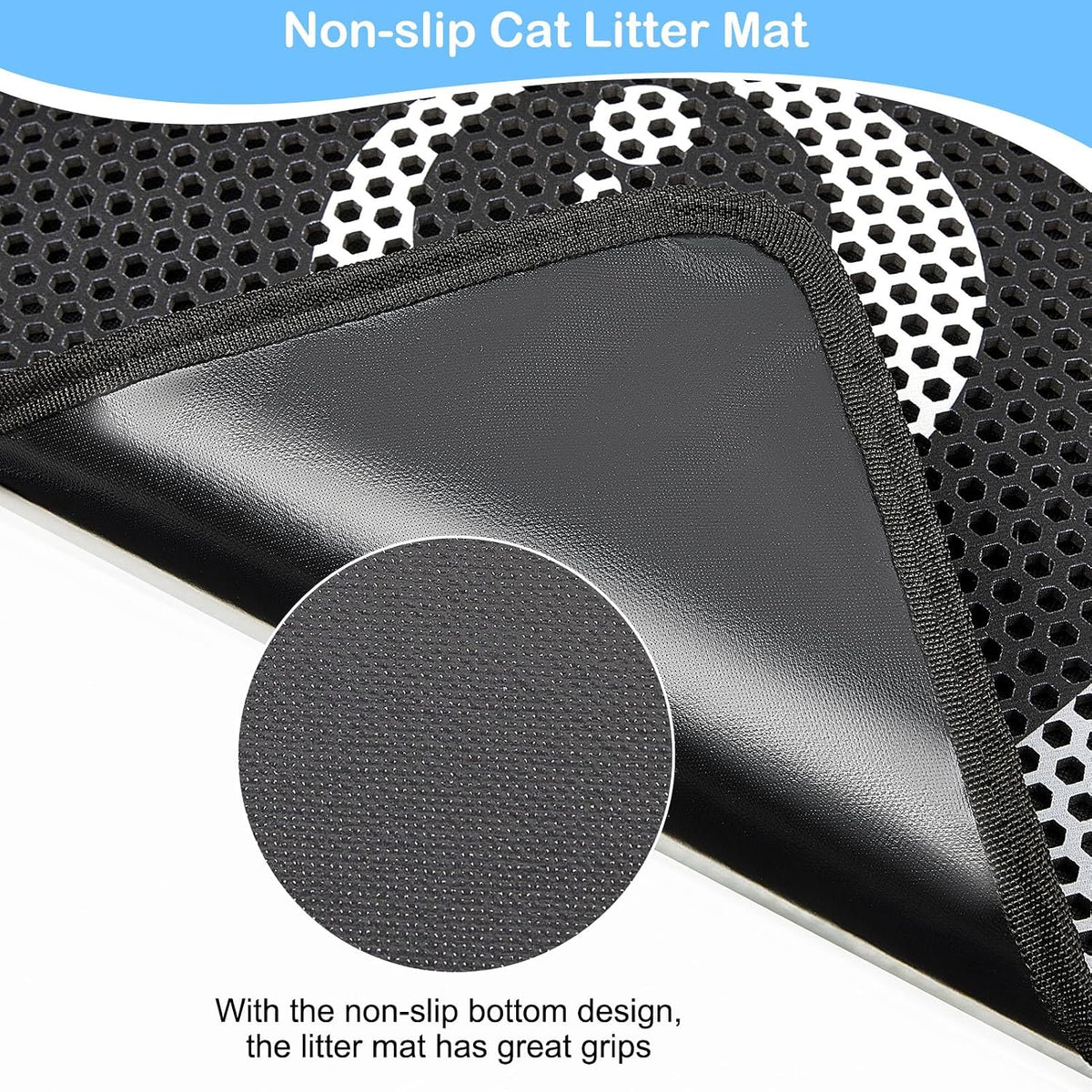 Bienbee 46 by 27 inches jumbo cat mat protecting hardwood floors from scatter and tracking