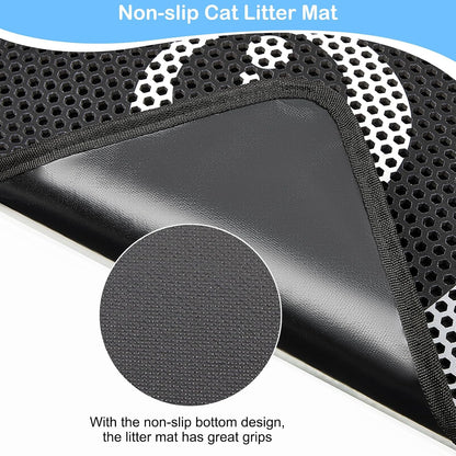 Bienbee 46 by 27 inches jumbo cat mat protecting hardwood floors from scatter and tracking