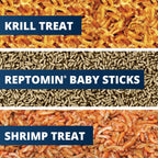 Imported Tetra ReptoMin 3-in-1 container showing three sections for feeding