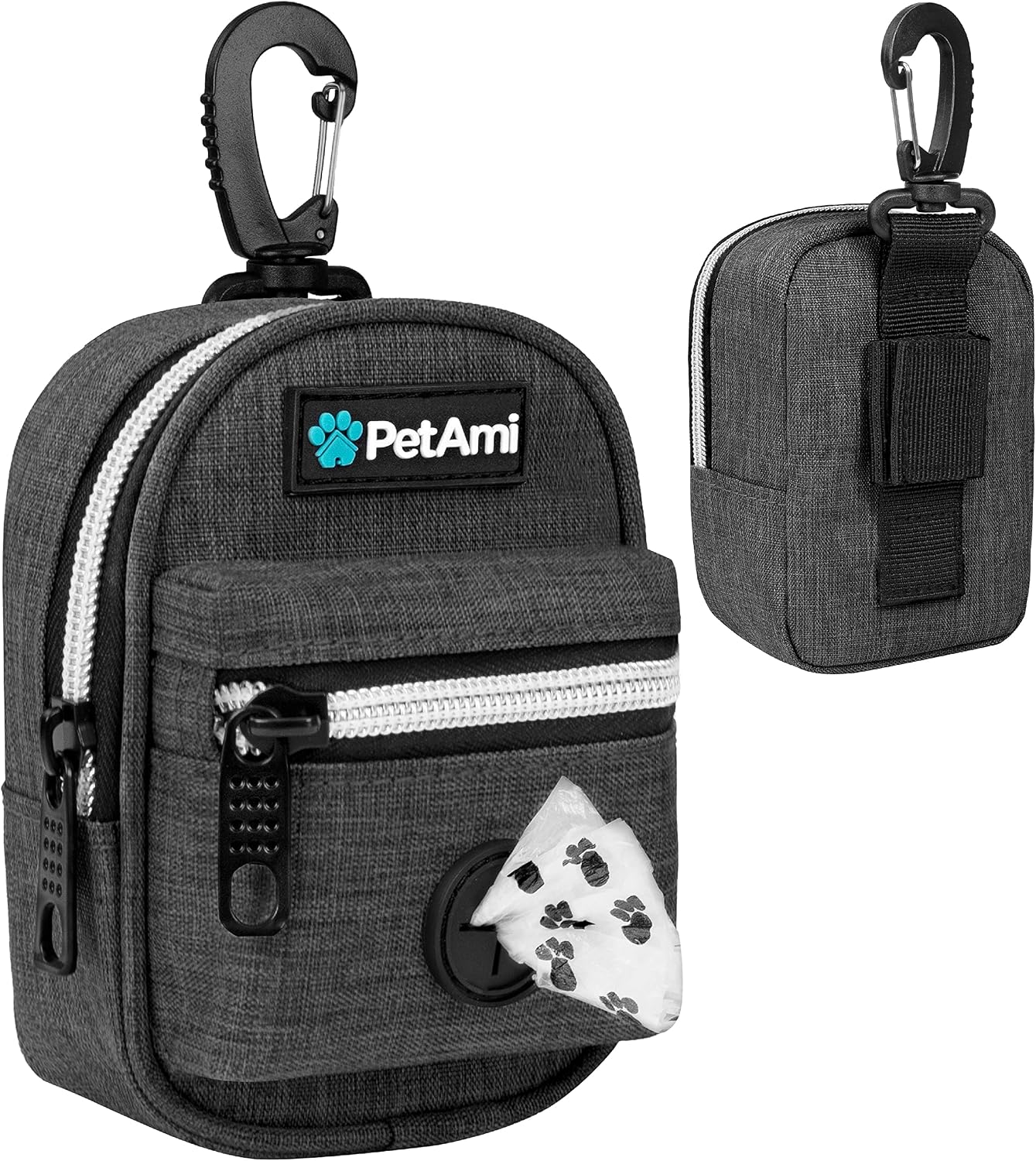 PetAmi Dog Poop Bag Holder For Leash, Dog Pet Waste Bag Dispenser For Poop With Clip For Doggie Puppy Walking Accessories Travel Camping, Dog Treat Pouch Supplies, Blue - Image 9