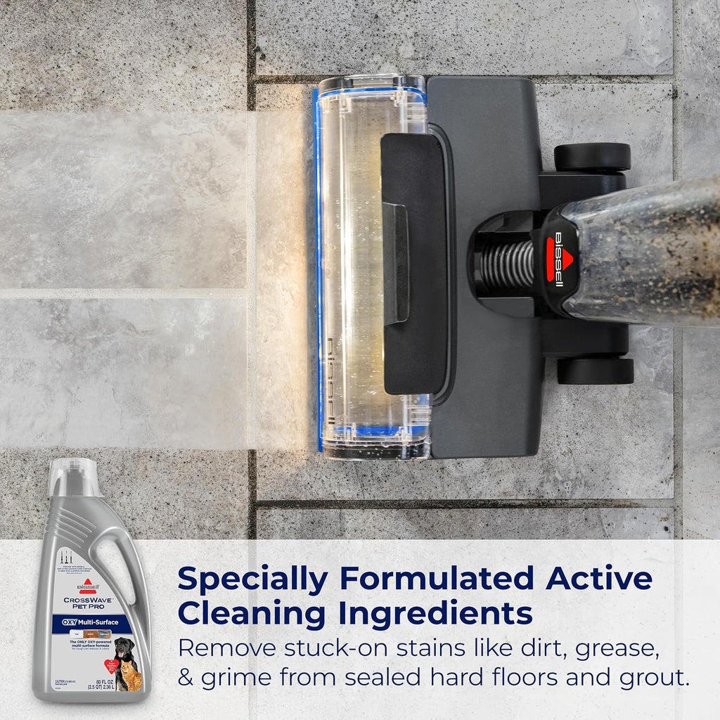 Bissell CrossWave eighty fluid ounce liquid cleanser for deep cleaning sealed hard floors and grout