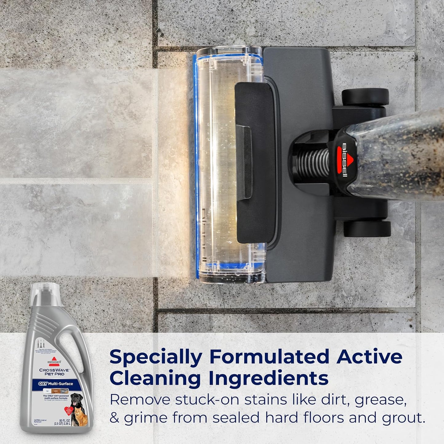 Bissell CrossWave eighty fluid ounce liquid cleanser for deep cleaning sealed hard floors and grout