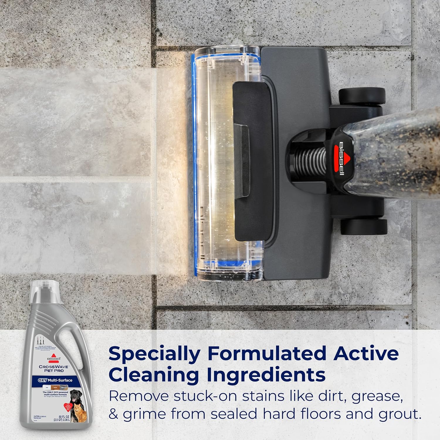 Bissell CrossWave eighty fluid ounce liquid cleanser for deep cleaning sealed hard floors and grout