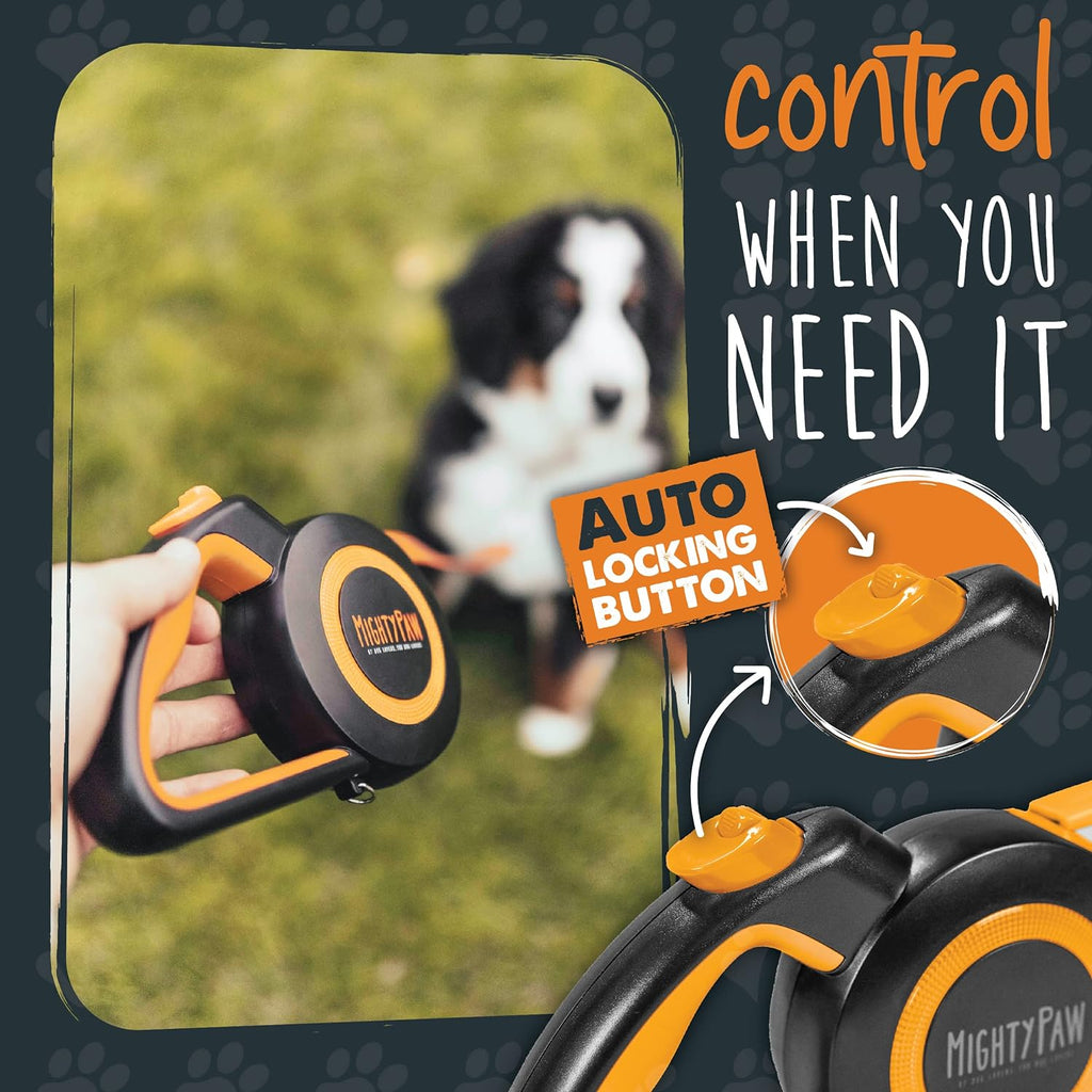 Close up of Mighty Paw one touch locking button