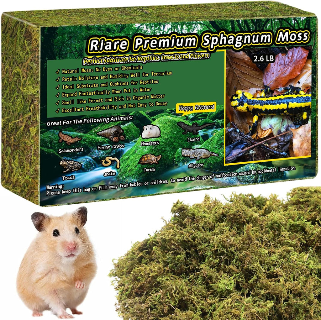 Riare 7 OZ Premium Sphagnum Moss for Reptiles- 10QT Natural Live Moss Reptile Moss Bedding for Terrarium, Hatching, Forest Sphagnum Moss Reptile Substrate for Snakes, Gecko, Turtles, Frogs, Leopard - Image 10