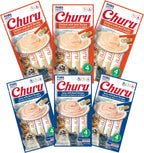 Close up of 16 tubes Inaba Churu cat treat box