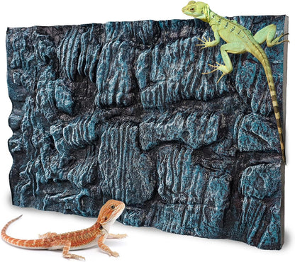 17.7x11.8in Rock Terrarium Background,3D Reptile Tank Background Board,Amphibian Stereo Backdrop Wall,Lizard Snake Gecko Spider Turtle Fish pet silo Background Decorative Panel(Grey) - Image 9