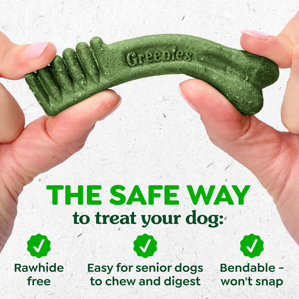 Detailed nutrition information on Greenies dental dog treats bottle