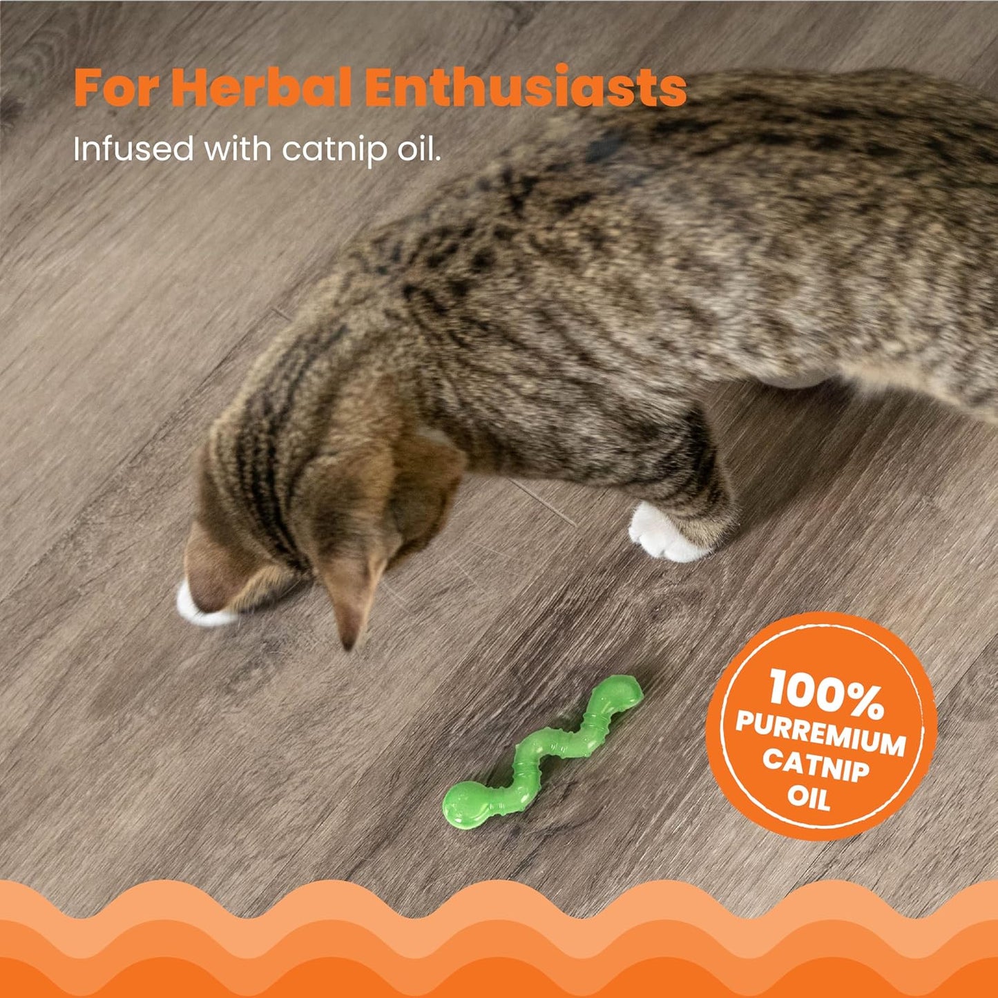 Catstages Orka Kat Wiggle Worm showing catnip infusion detail