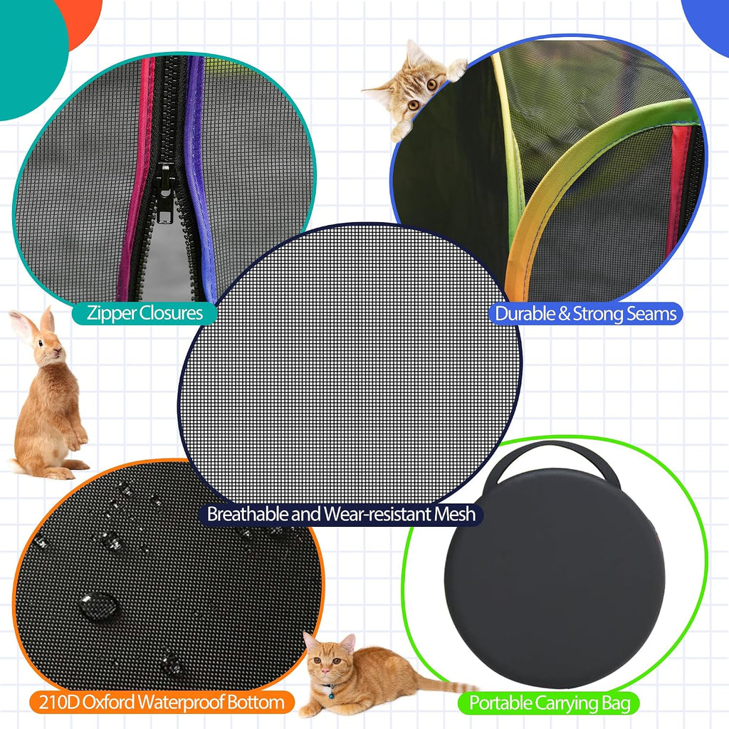 PLITTPETTS multi cat outdoor playpen with waterproof floor base