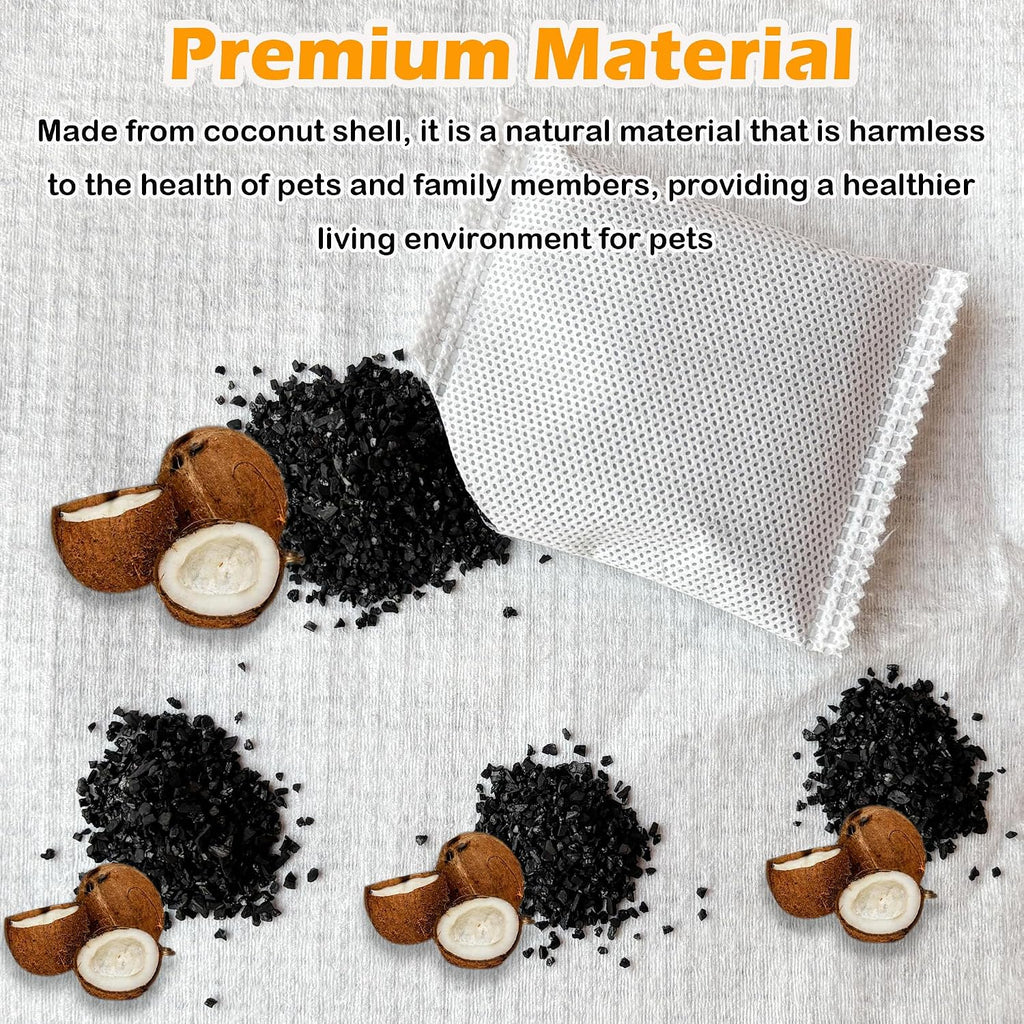 Natural coconut shell activated carbon material close up view