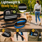 STHHD running leash for dogs with multifunctional fanny pack pouch for outdoor hiking.