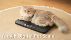 YauYik durable all in one pet scale profile view on a flat floor.