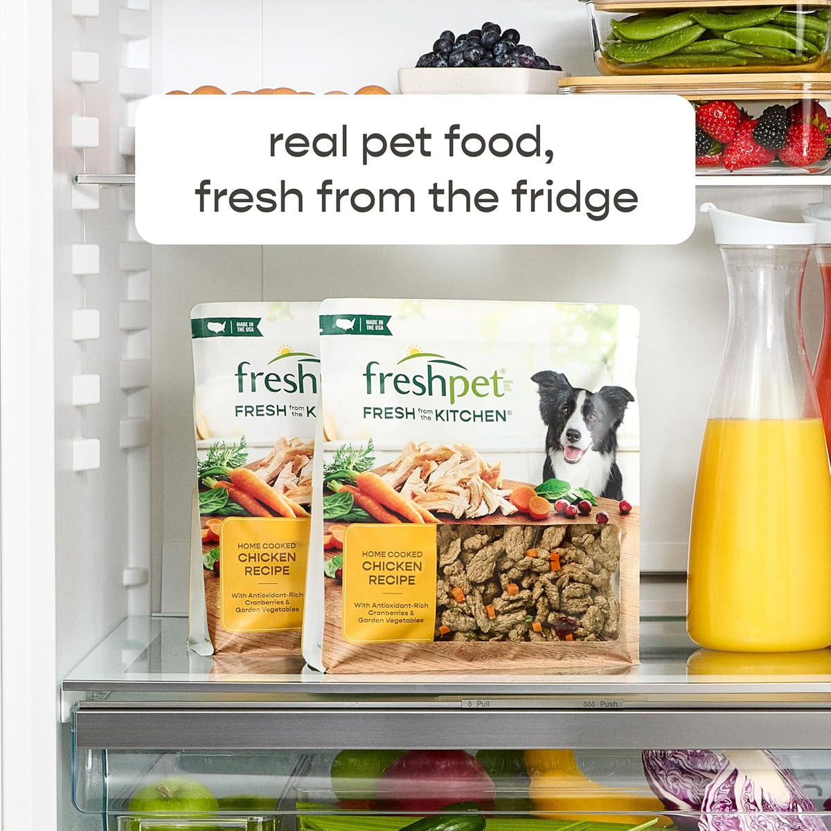 Freshpet Tender Chicken recipe ingredients closeup