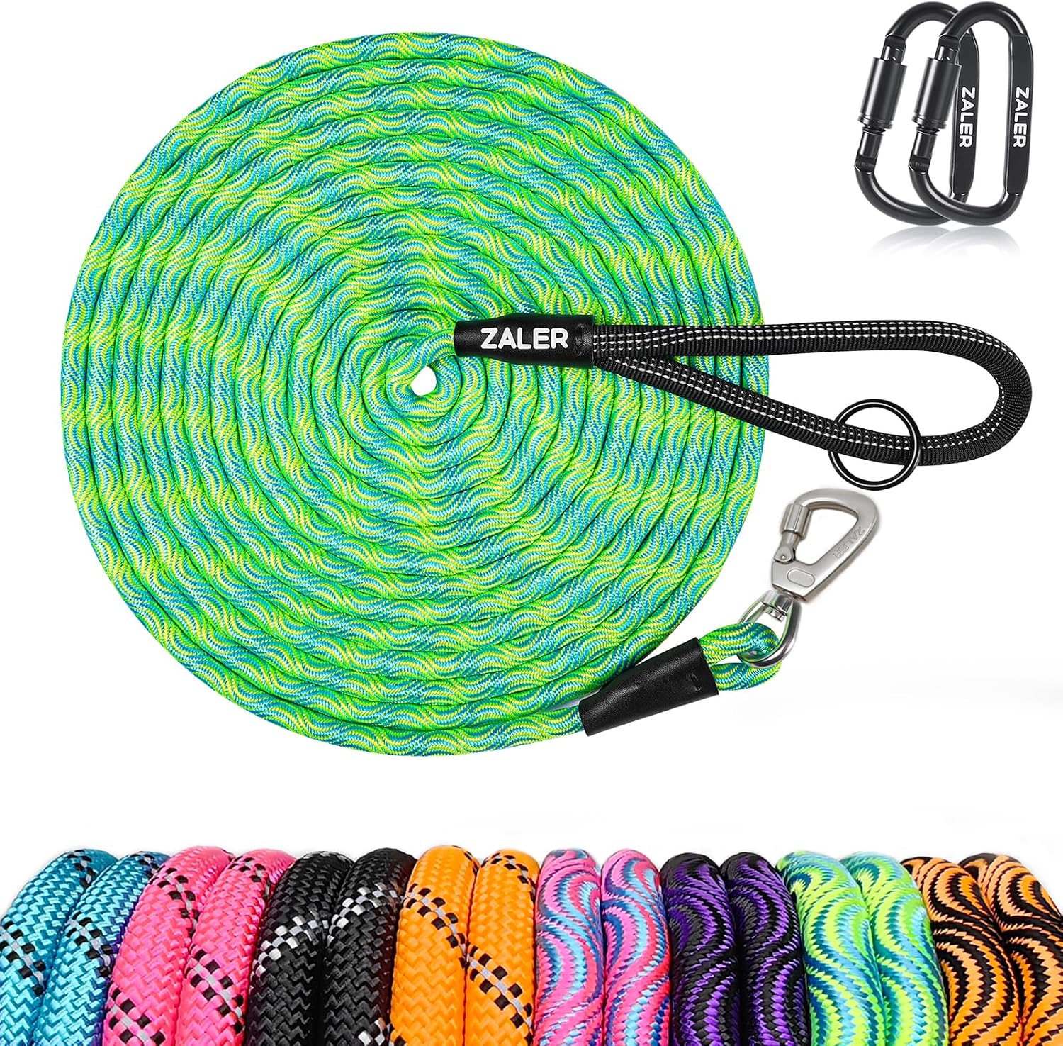 ZALER Long Dog Leash, 50 feet 30ft 20ft 15ft 10ft Dog Training Lead, Heavy Duty Check Cord Recall Leash for Dogs Training, Playing, Camping, or Backyard (30FT, Black Purple) - Image 12