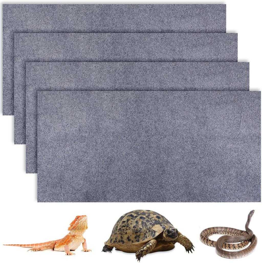 Haull 4 Pcs Reptile Carpet Pet Terrarium Floor Liners Bedding Substrate Liner Supplies Reptile Cage Mat Tank Accessories for Lizard Bearded Dragon Tortoise Snake Leopard (47 x 24 Inch, Coffee) - Image 9