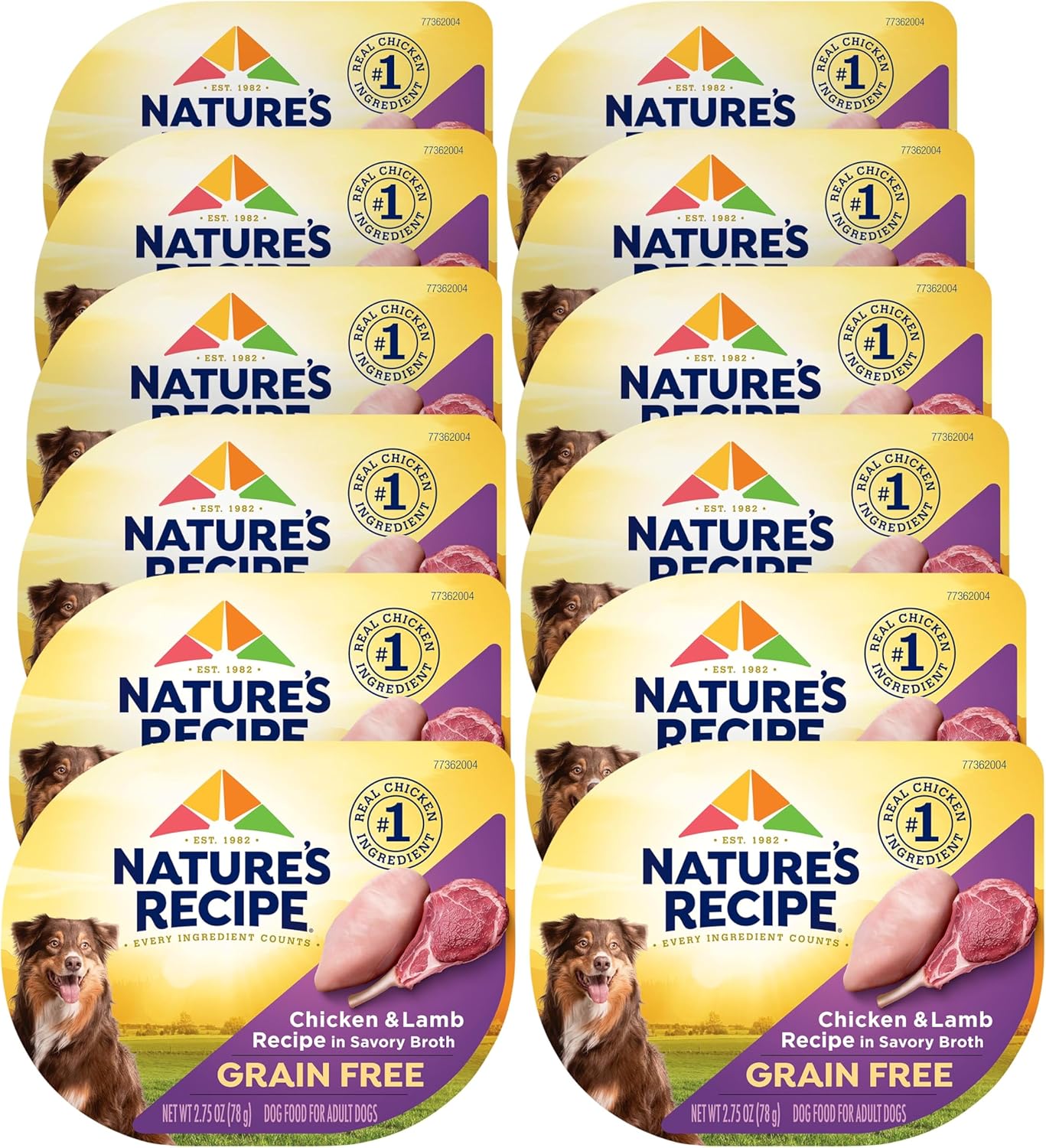 Nature's Recipe Grain Free Wet Dog Food Variety Pack, Chicken Recipes with Beef, Turkey & Lamb in Savory Broth, 2.75 oz. Cups (Pack of 12), 2 Count - Image 13