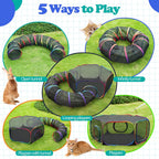 PLITTPETTS collapsible cat tent and flexible play tunnel connection close up
