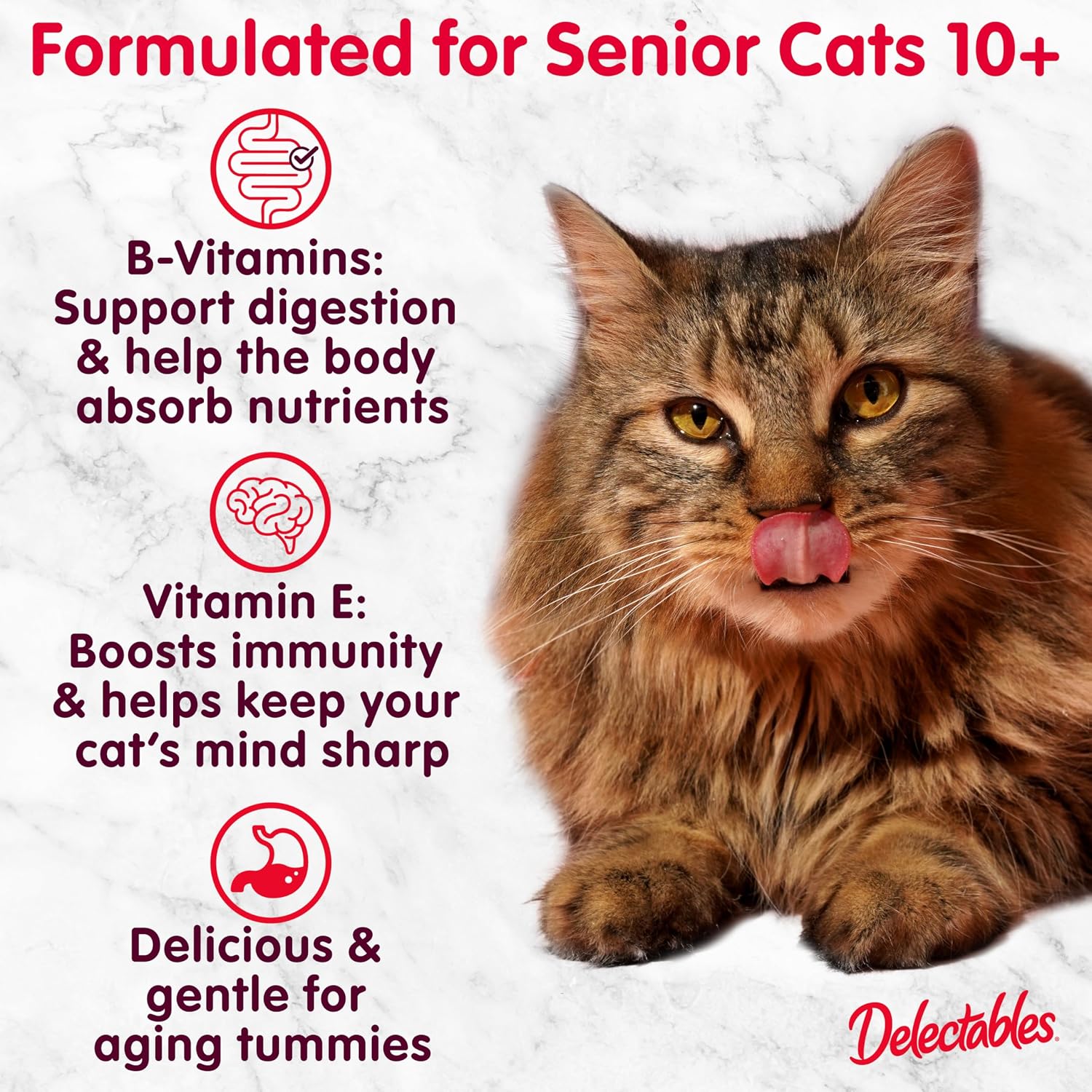 Delectables Lickable Treat Bisque Senior 10+ Wet Cat Treat Variety Pack, Food Topper, Hydrating, Grain-Free, No Fillers, No By-Products, No Added Preservatives, 1.4oz Pouch, 12ct - Image 10