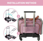 Telescoping pull-up handle extended on wheelbase cart