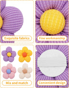 PET SHOW chiffon flower charms showing the backside elastic rubber band