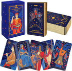 Wyspell Starlight Tarot Deck Blue Edition front view with guidebook