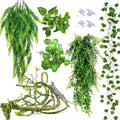 Reptile EcoDen artificial terrarium plants and vine set front view