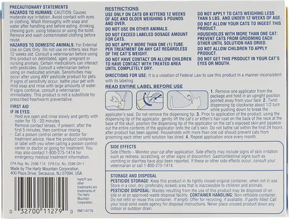 Hartz topical flea treatment for cats over five pounds application side