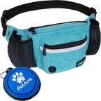 PetAmi Dog Fanny Pack, Treat Pouch for Dog Walking, Training, Built in Poop Bag Dispenser, Water Bottle Holder, Collapsible Bowl, Pet Treat Waist Belt for Hiking, Running, Kibbles (Black) - Image 9