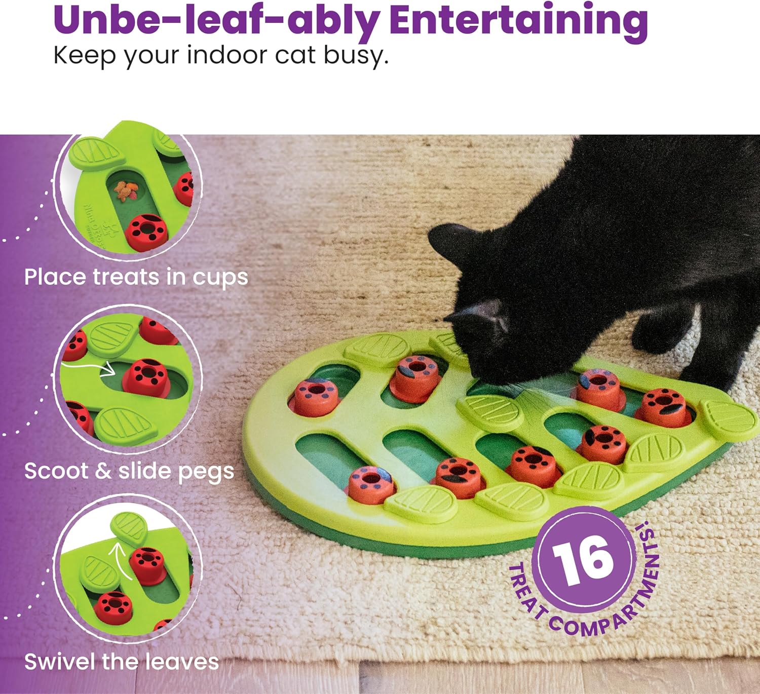 Nina Ottosson Level 2 slow feeder enrichment toy for indoor cats