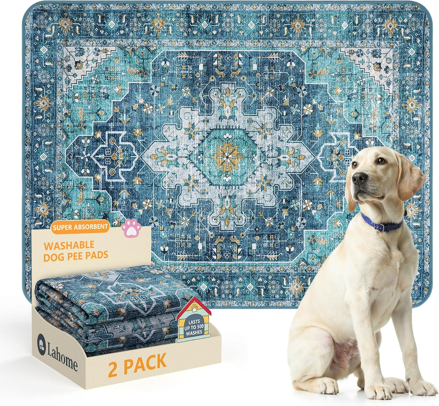 Lahome Reusable Washable Puppy Pads - 2 Pack Super Absorbent & Waterproof Dog Training Mats for Potty, Crate and Floor - Leakproof Pee Pads with Non-Slip Backing (Gray, 36"x48") - Image 13