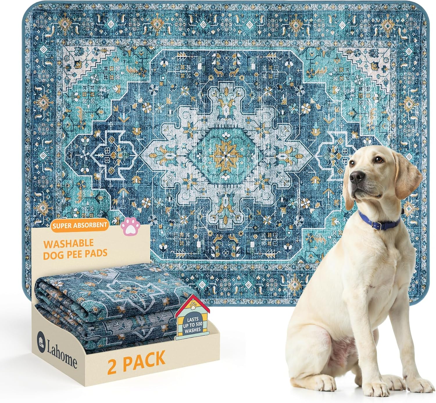 Lahome Reusable Washable Puppy Pads - 2 Pack Super Absorbent & Waterproof Dog Training Mats for Potty, Crate and Floor - Leakproof Pee Pads with Non-Slip Backing (Gray, 36"x48") - Image 13