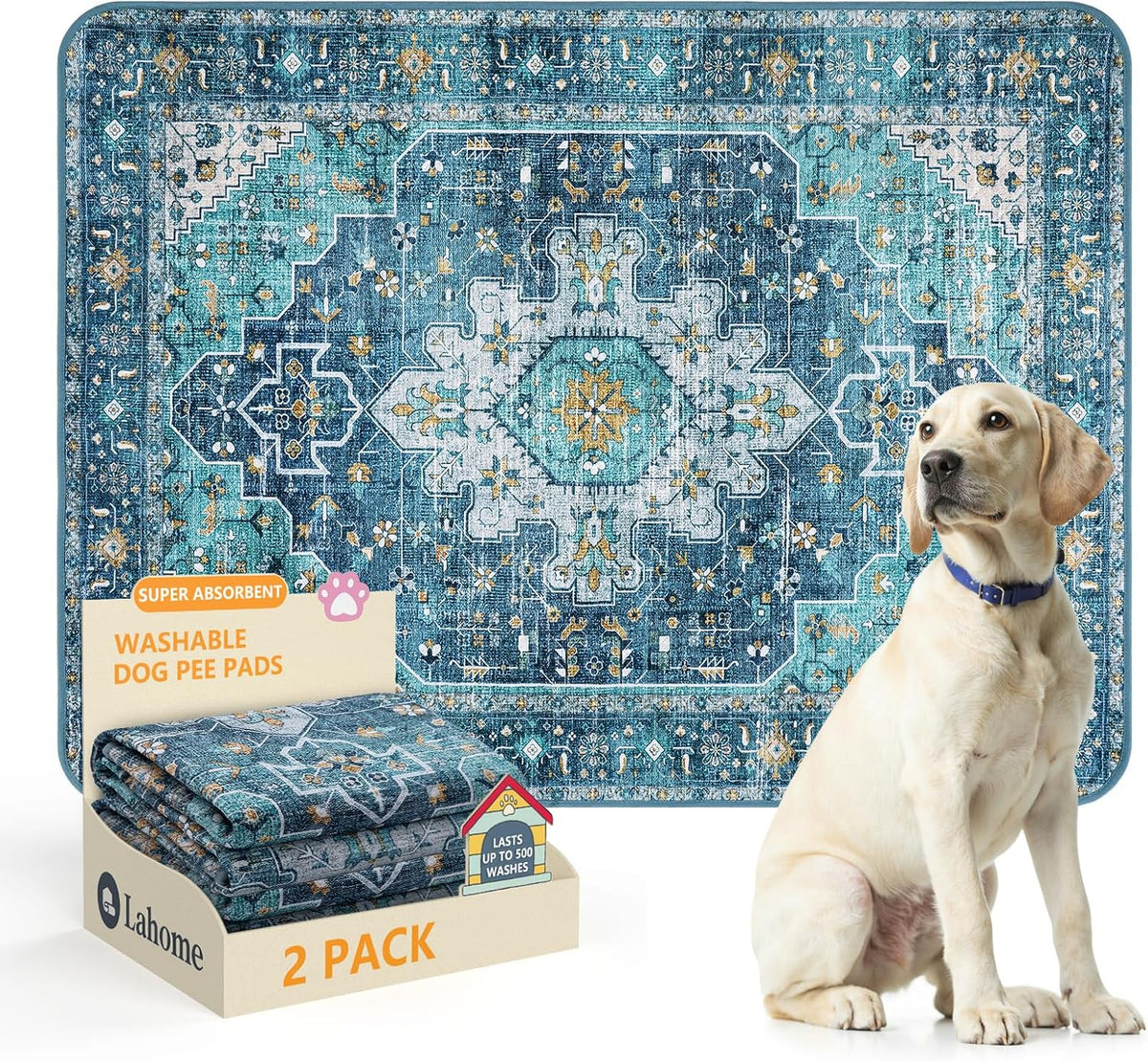 Lahome Reusable Washable Puppy Pads - 2 Pack Super Absorbent & Waterproof Dog Training Mats for Potty, Crate and Floor - Leakproof Pee Pads with Non-Slip Backing (Gray, 36"x48") - Image 13