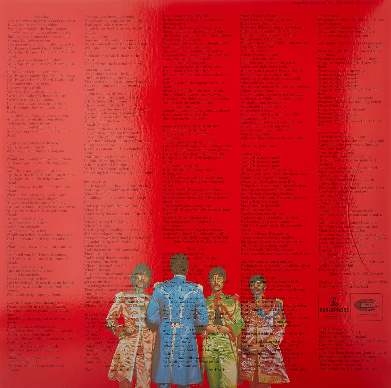Giles Martin 2017 stereo remix edition of Sgt Pepper by The Beatles premium vinyl record disc close up